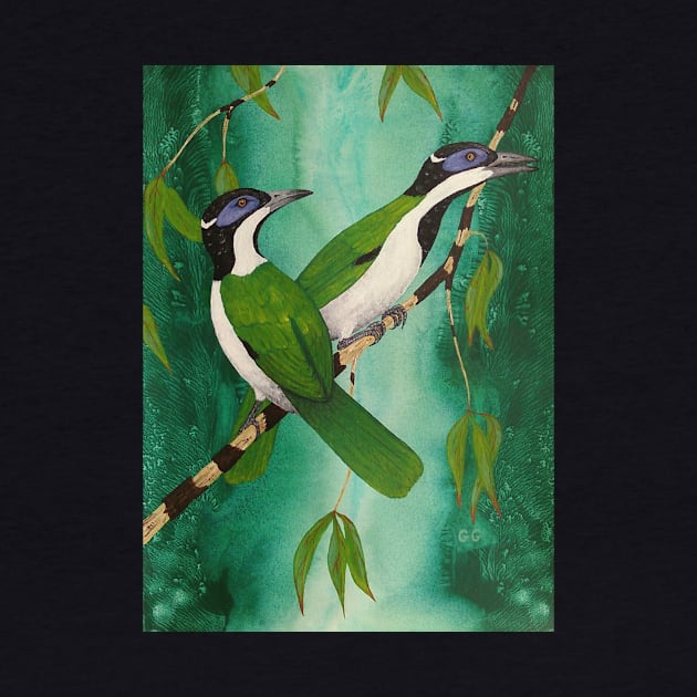 Blue-Faced Honeyeaters - bird painting, bird art by GarryGreenwood